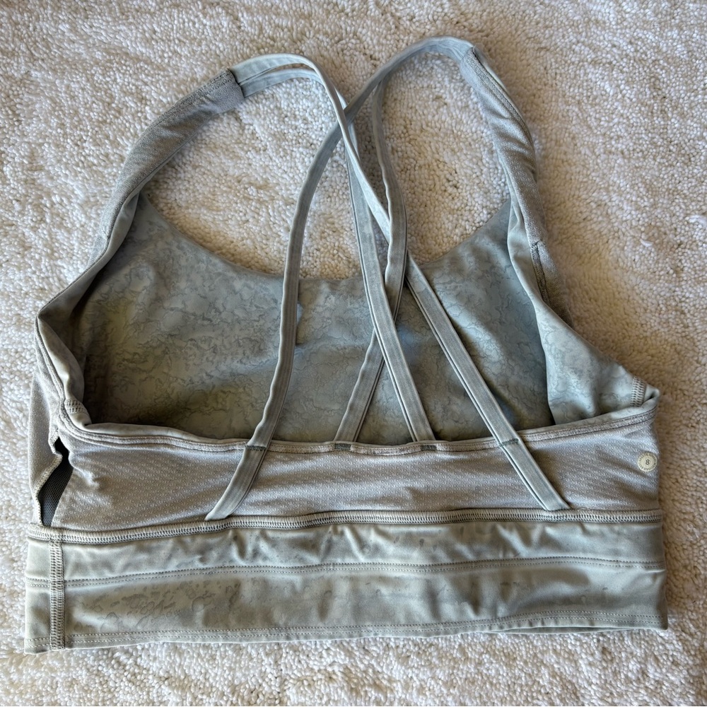 Lululemon Women’s Energy Longline Bra-Size: 8-Color: Gray Geometric Design - Picture 5 of 6